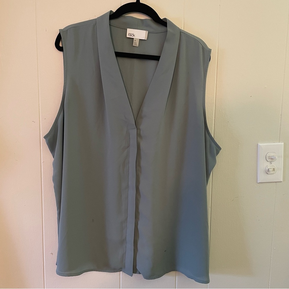 Nordstrom Women's 3X Sleeveless Blouse in Sage Green